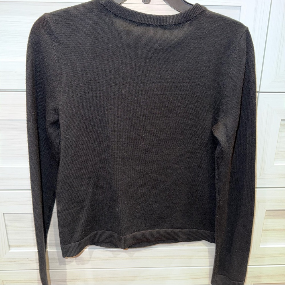 Alice and Olivia Connie Embellished Black Sweater Sequin Apres Ski Small - Picture 4 of 8